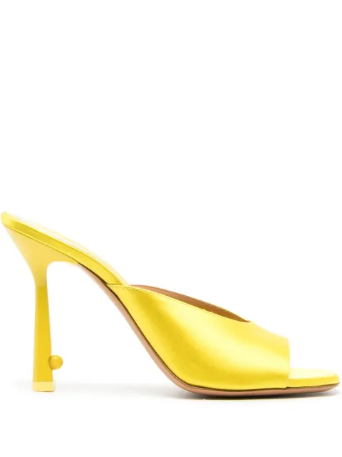 Off-White 100mm Pop Lollipop satin sandals Yellow OWIJ025S23FAB0021818