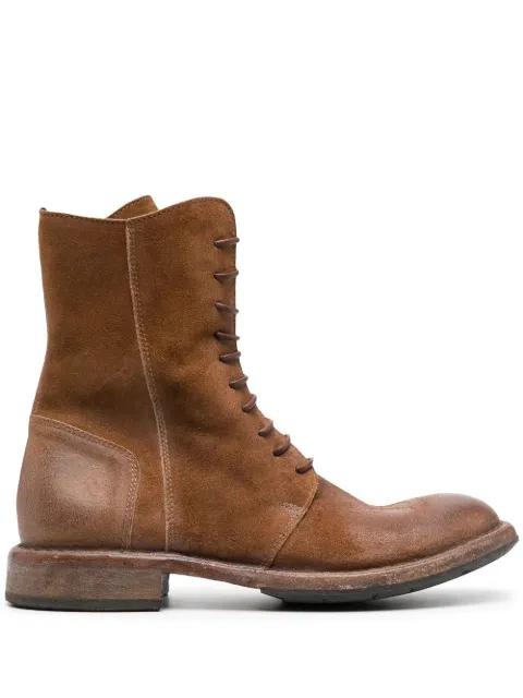 Moma Polacco worn-effect leather boots Brown 1BW301BOT