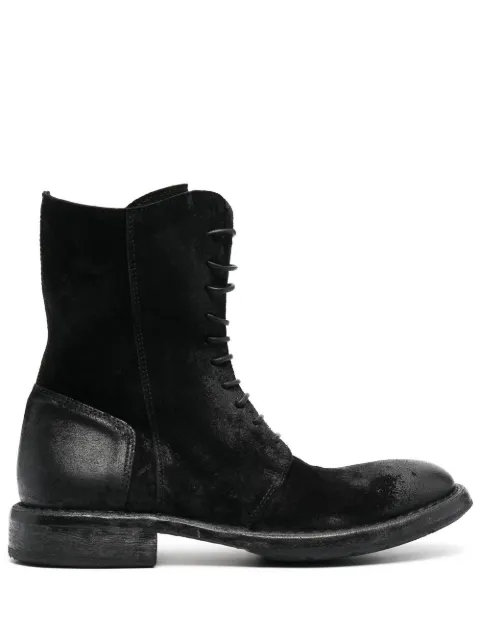Moma Polacco worn-effect leather boots Black 1BW301BOT