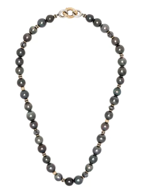 MAOR beaded pearl necklace Black ULENOIR2G55BDBPRL