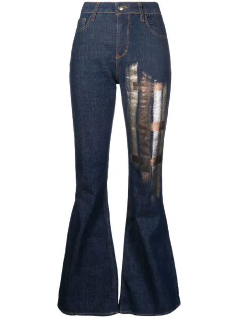 Madison Maison metallic-print flared jeans Blue 926