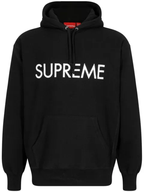 Supreme Capital logo-print hoodie Black SU12219