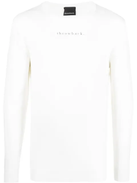 Throwback. graphic-print merino-blend jumper White TBKGOAT