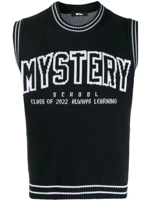 MSFTSrep intarsia-knit logo vest Black 33MSFWM603226970