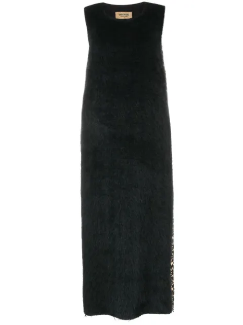 Uma Wang panelled wool midi dress Black UW5068UW029