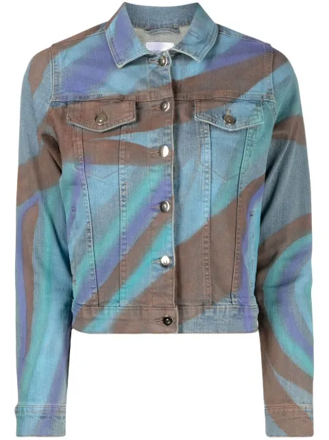 Madison Maison graphic-print denim jacket Blue 956