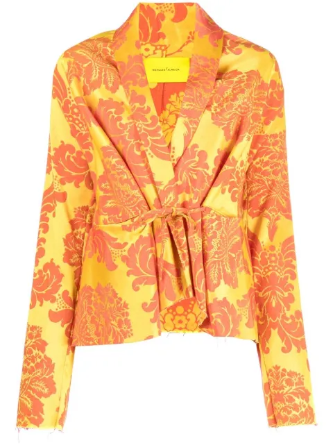 Marques'Almeida floral print tie-front jacket Yellow AW22JK0164BRC