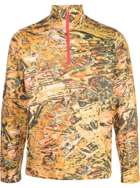Palmer graphic-print half zip-up sweatshirt Orange FW22T021