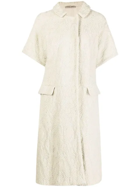 Bottega Veneta Pre-Owned short-sleeved jacquard coat Brown CLSM10226855