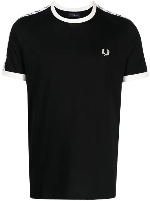 Fred Perry logo-tape cotton T-shirt Black M4620