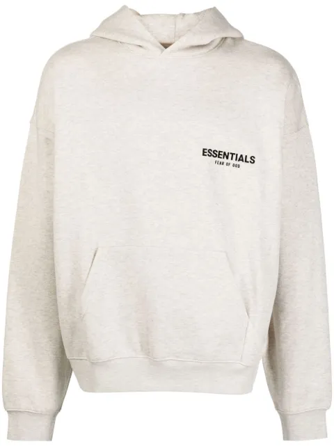 FEAR OF GOD ESSENTIALS logo-print cotton-blend hoodie Grey 192SU224417F