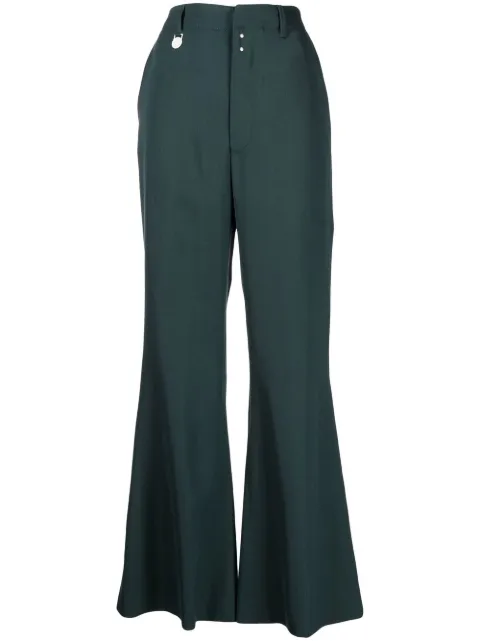 MM6 Maison Margiela high-waisted flared trousers Green S62KB0143S60351