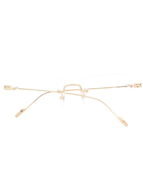 Cartier Eyewear 18kt gold Double C Décor square optical glasses Neutrals CT0379O002