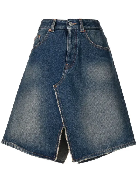 MM6 Maison Margiela distressed denim skirt Blue S62MA0091S30589
