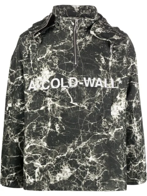 A-COLD-WALL* marble-print pullover jacket Green ACWMO133
