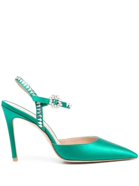 Stuart Weitzman Gemcut 100mm ankle-strap pumps Green SD154