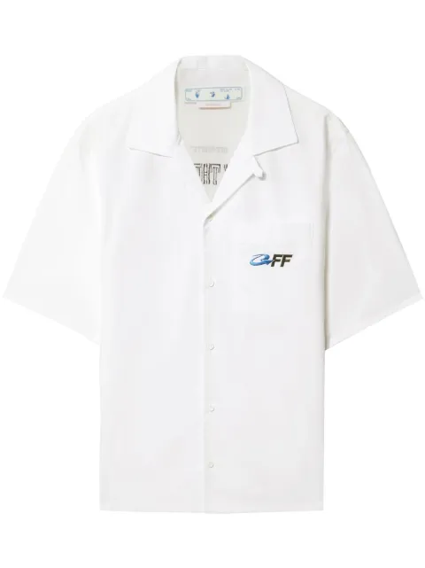 Off-White Exact Opp-print short-sleeved shirt White OMGG004S23FAB0010110