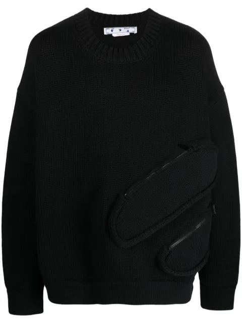 Off-White zip-compartment crew-neck sweatshirt Black OMHE150S23KNI0011000
