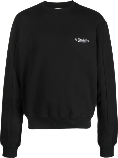 GmbH logo-embroidered crew-neck sweatshirt Black BERGAW22