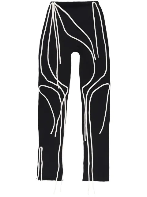 Ottolinger contrast-trim flared trousers Black 703101