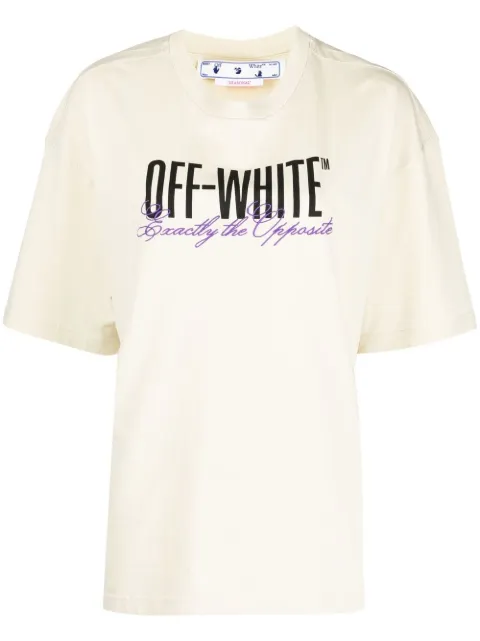 Off-White logo-print short-sleeve T-shirt Neutrals OWAA113S23JER0026110
