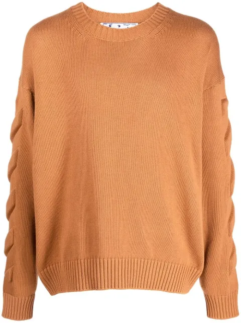 Off-White 3D Diag crewneck jumper Orange OMHE151S23KNI0016464