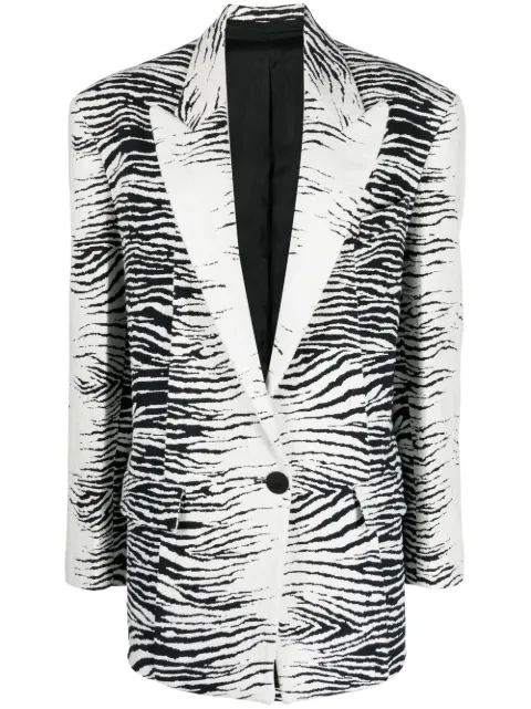 The Attico zebra-print single-breasted blazer White 231WCG46C060