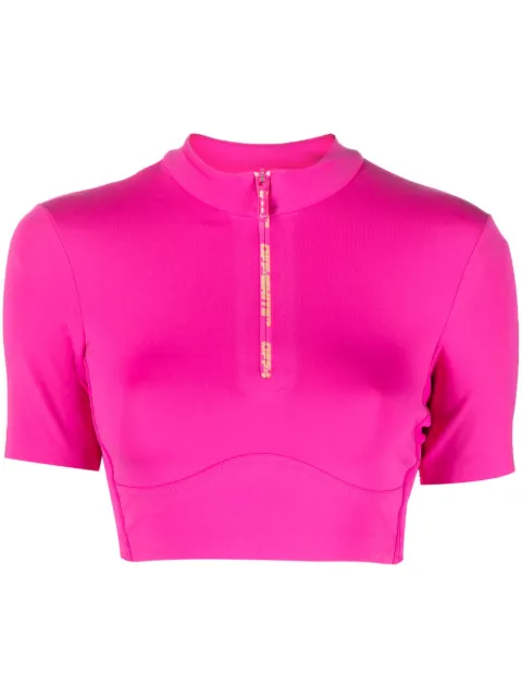 Off-White half-zip cropped training T-shirt Pink OWVA038S23JER0013200