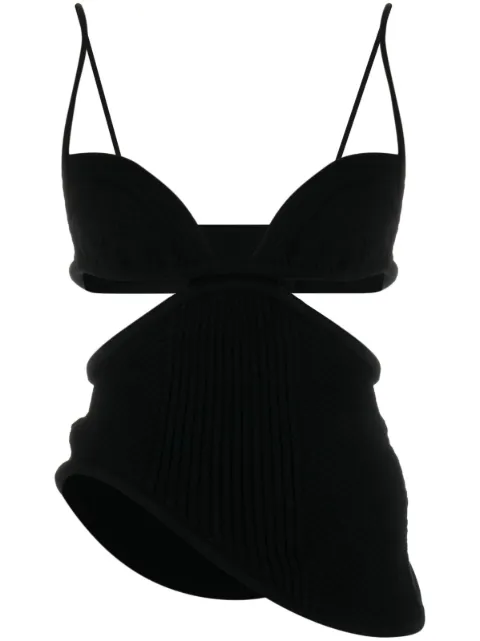 Off-White cut-out ribbed-knit top Black OWHT010S23KNI0011000