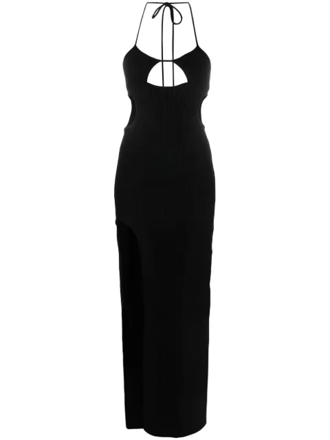 Off-White cut-out halterneck dress Black OWHI081S23KNI0011000