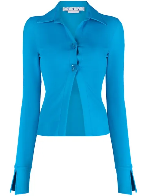 Off-White Sleek long-sleeved shirt Blue OWGE003S23JER0014900