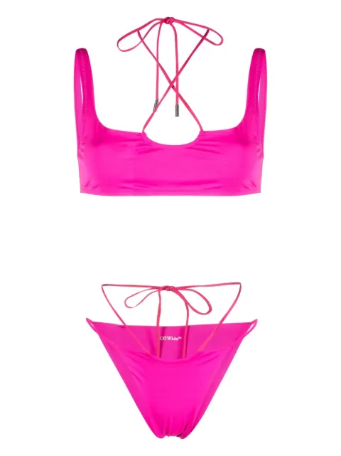 Off-White logo-print bikini Pink OWFA094S23JER0013201