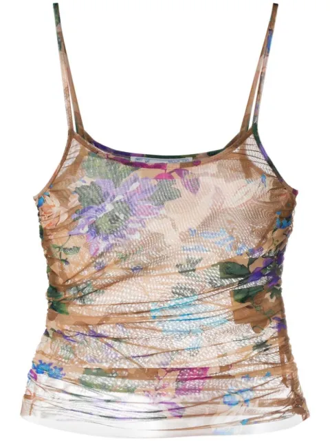 Off-White Camoflo draped tank top Brown OWAD221S23FAB0011784