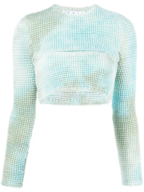 Off-White Double tie-dye cut-out top Blue OWAD216S23FAB0054000
