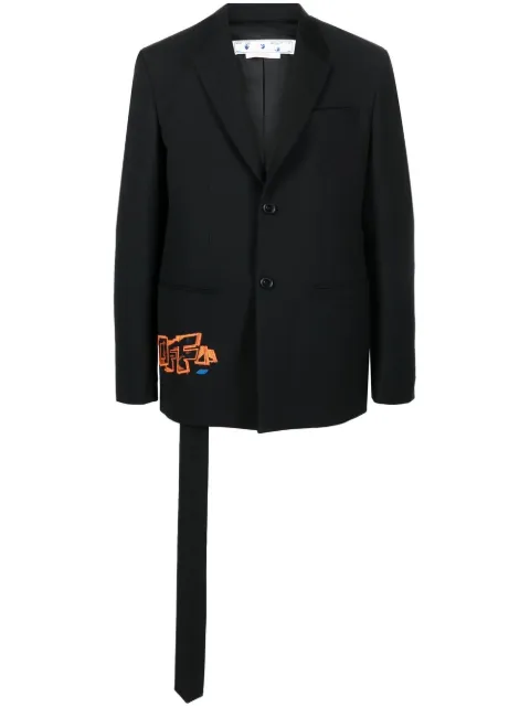 Off-White Graf Coupe' Strap Rel single-breasted blazer Black OMEN063S23FAB0011066