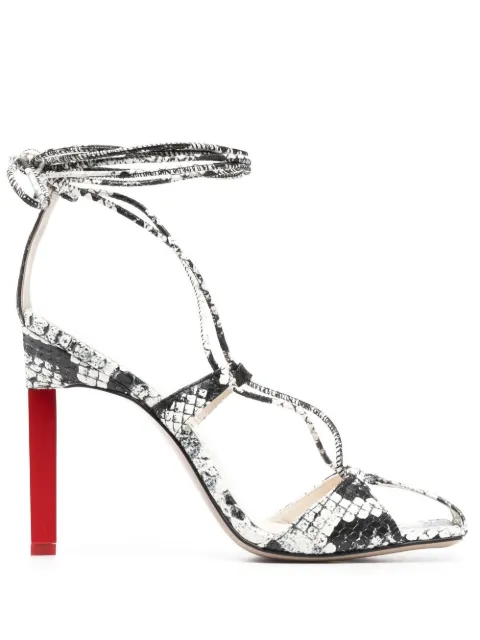 The Attico Adele 105mm snakeskin-print sandals Black 231WS411EL003