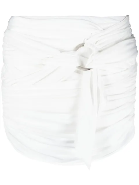 The Attico drape-detailed thigh-length skirt White 231WCS122E069