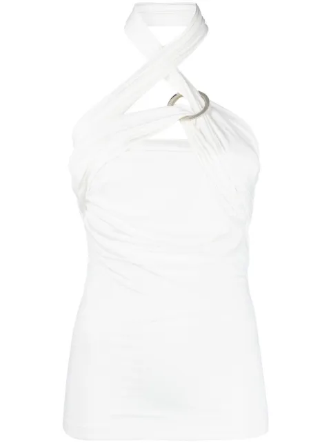 The Attico draped halterneck top White 231WCT158E069