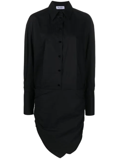 The Attico asymmetric-hem shirt dress Black 231WCA158C052