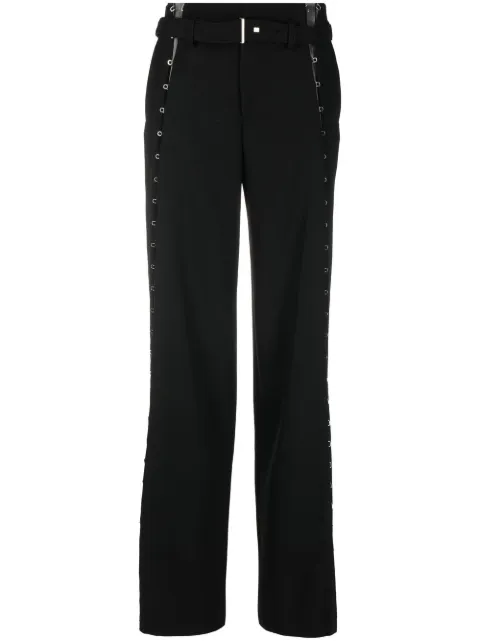 Dion Lee eyelet-detail wide-leg trousers Black C2073F22