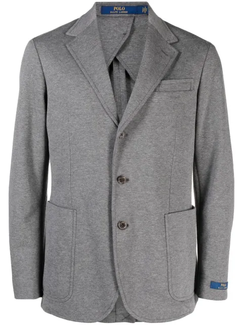 Polo Ralph Lauren single-breasted cotton-blend blazer Grey 715857739001
