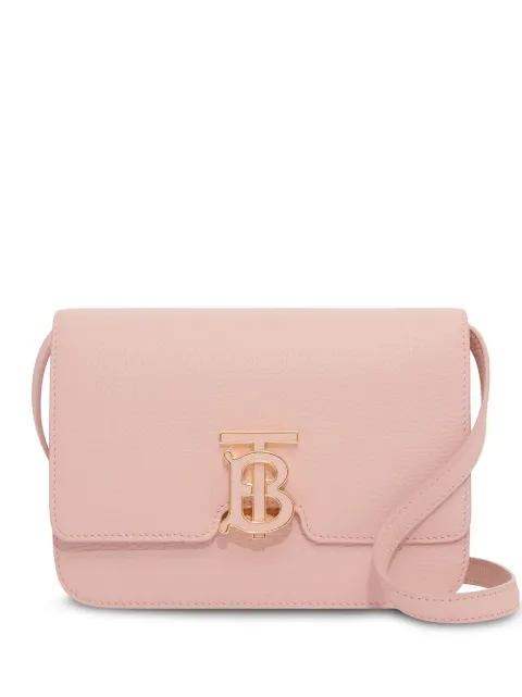 Burberry TB logo-plaque calf leather shoulder bag Pink 8062972