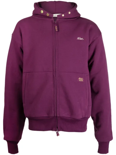 Advisory Board Crystals logo-patch cotton-blend hoodie Purple ABC123DWZUH200