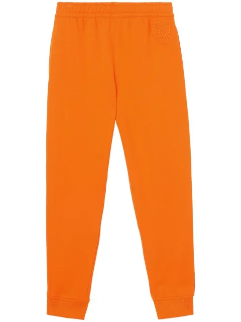 Burberry logo patch cotton track pants Orange 8062177