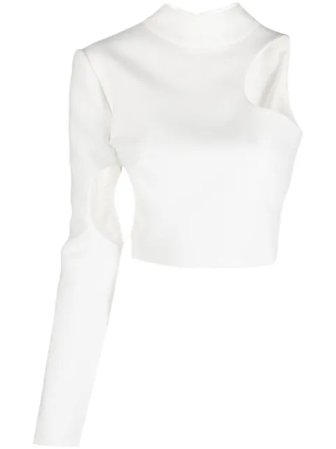 Mônot one-shoulder cropped top White MONOPF22217