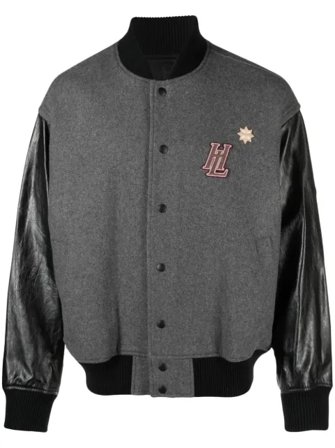 Helmut Lang logo varsity bomber jacket Grey M07HM103Q91