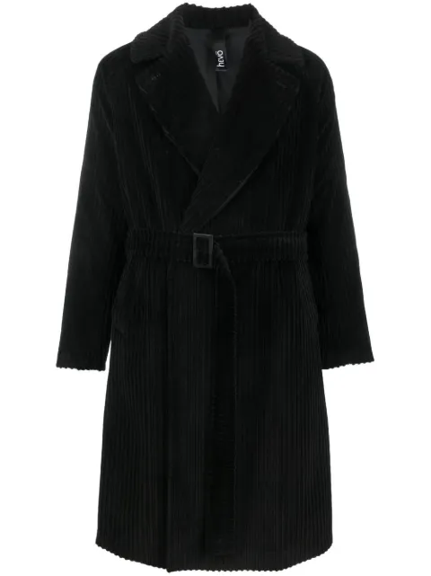 Hevo belted ribbed coat Black BRINDISI1C734