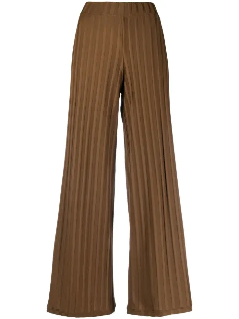 Viktor & Rolf ribbed-knit wide-leg trousers Brown EB025