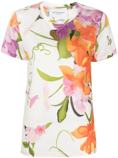Viktor & Rolf floral print organic cotton T-shirt White ET0335313323