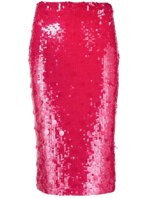 P.A.R.O.S.H. sequin-embellished midi skirt Pink GRANDEURD620654